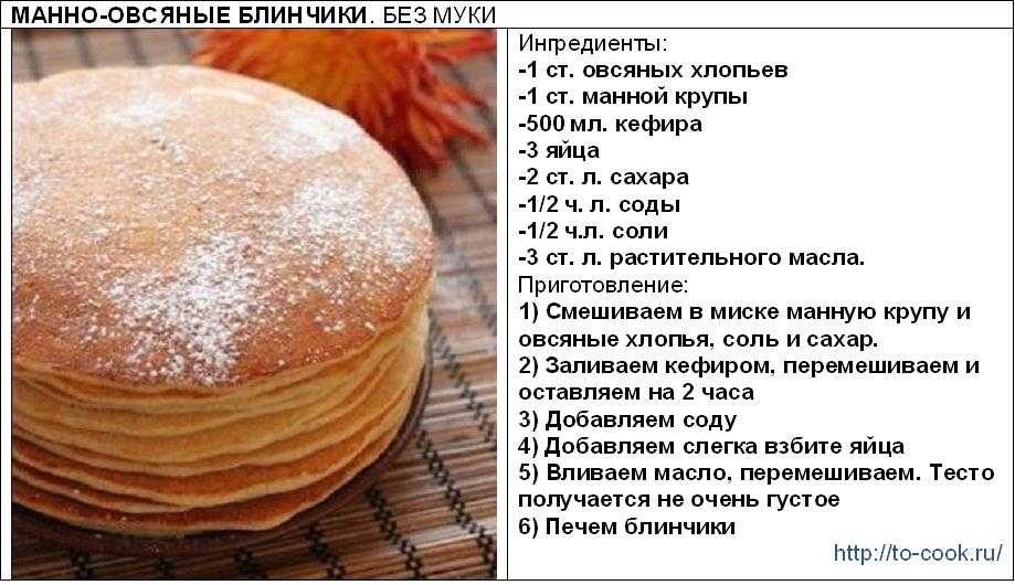 Блинчики из овсяных хлопьев – 7 полезных рецептов