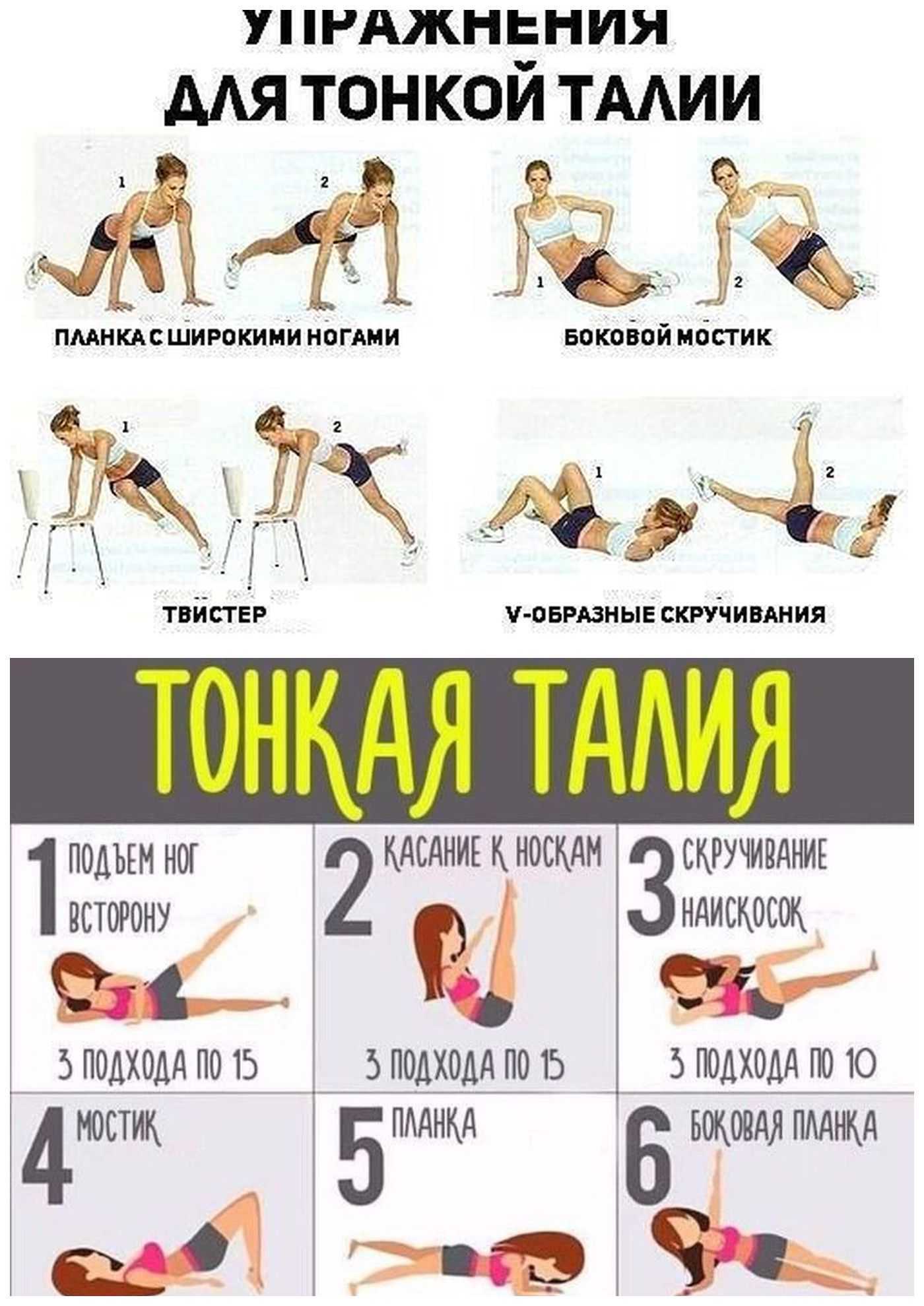 Упражнения для тонкой талии: тренировки в домашних условиях