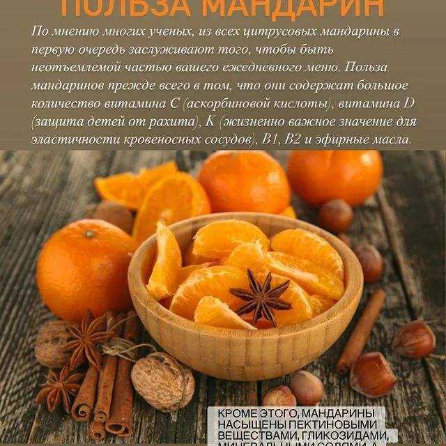 Мандарины – калорийность, польза и вред для здоровья
