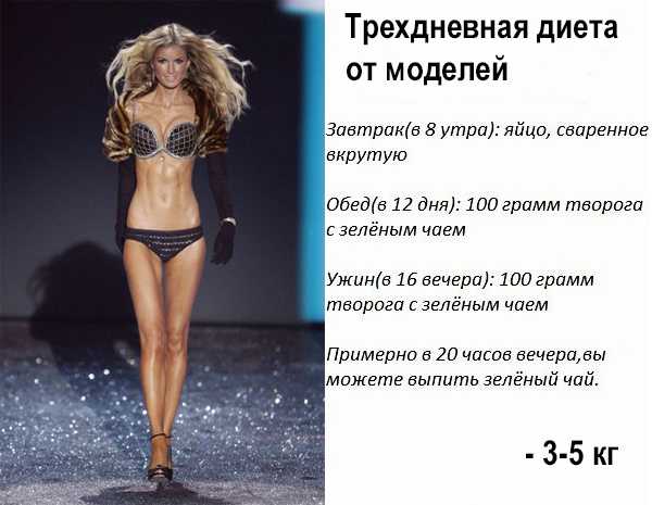 Диета моделей: методика, диета на три дня, на семь дней