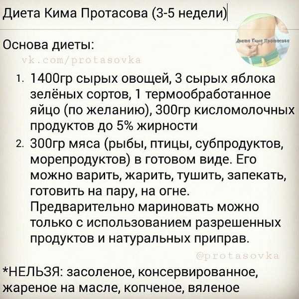 Диета протасова: меню на каждый день, описание питания на неделю, рецепты