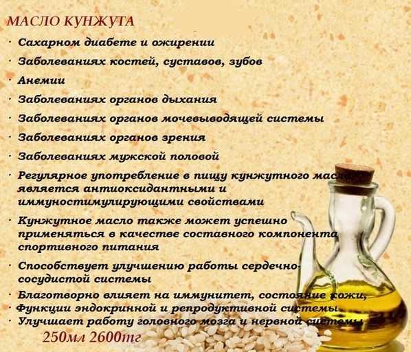 Масло кунжутное - полезные и опасные свойства