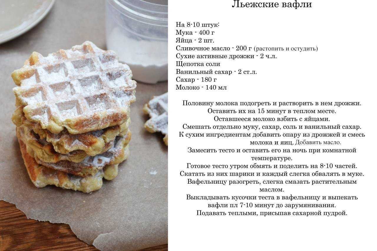 Рецепт низкокалорийных вафель с калорийностью