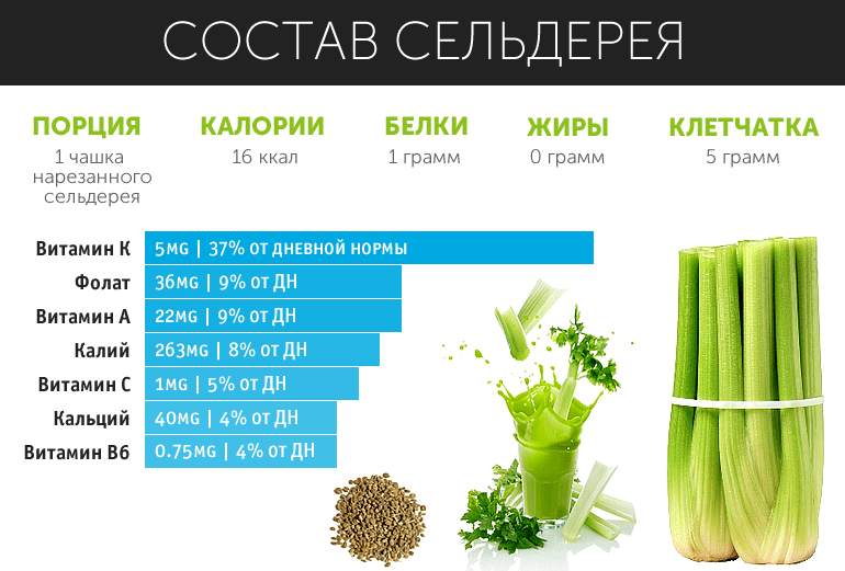 Сельдерей - полезные свойства, калорийность, как вкусно приготовить