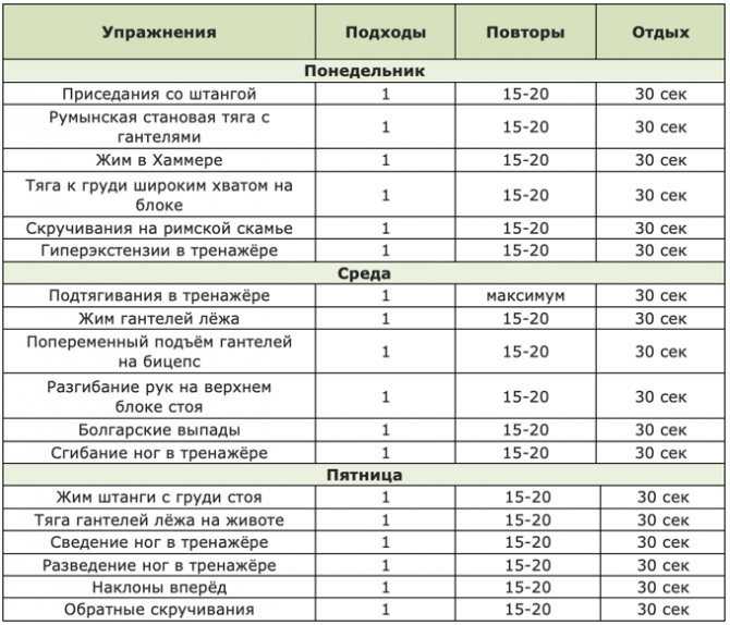Силовая программа тренировок для женщин