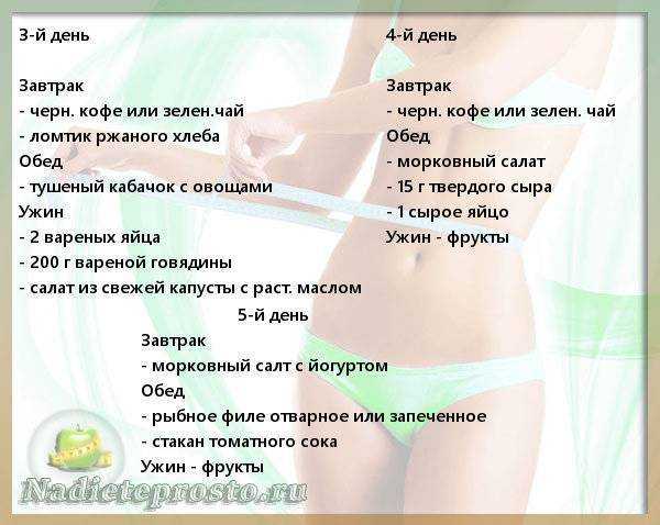 Диета лесенка: 5 дней с поэтапным описанием