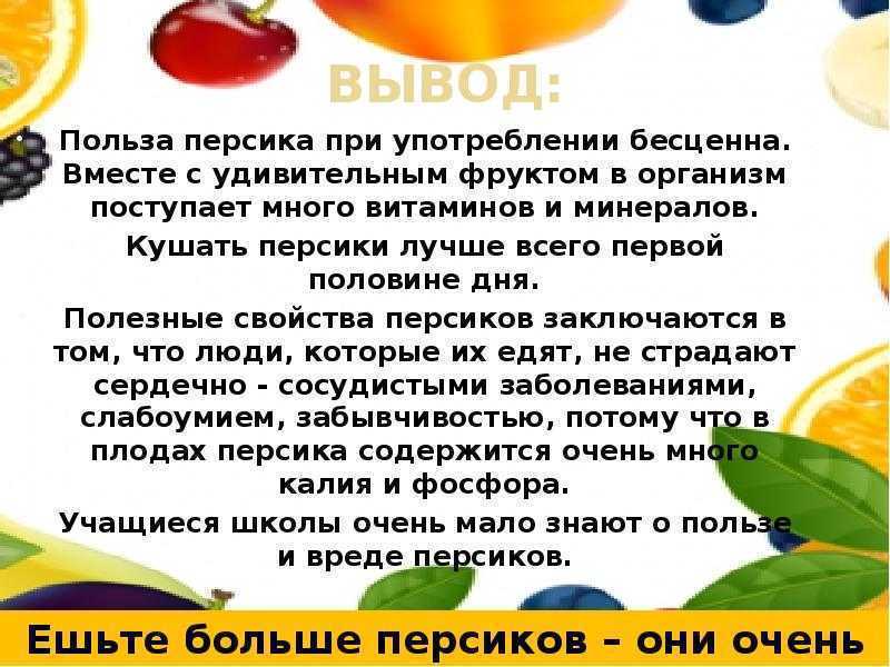 Польза и вред персиков для организма